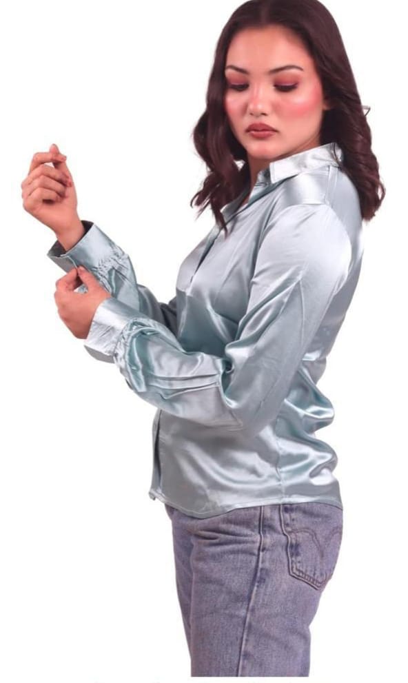 Fuscia satin floral casual shirt