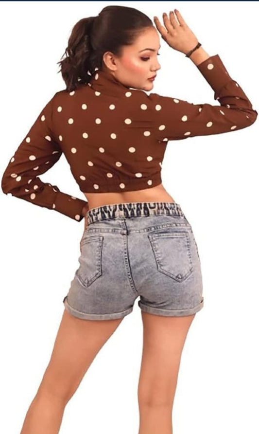 Brown crop top
