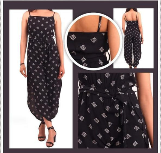 Black side slit jumpsuit