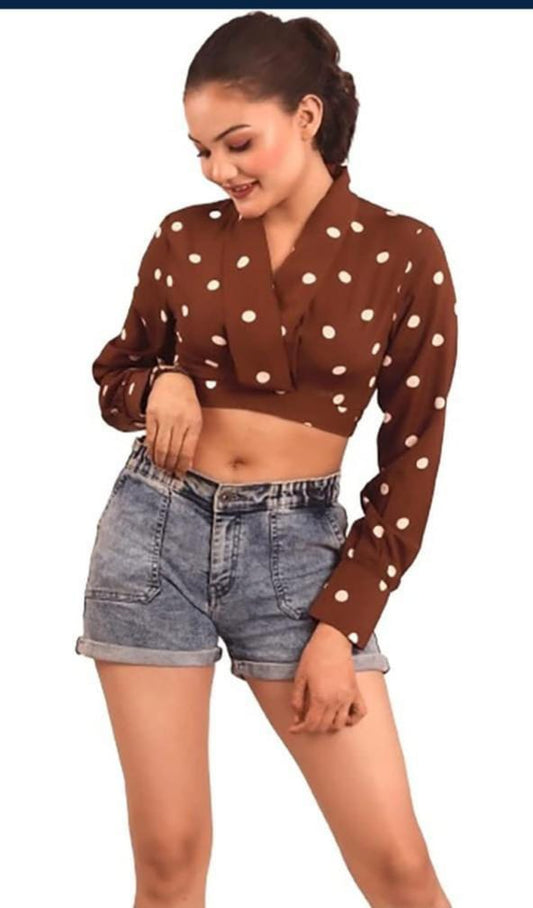Brown crop top